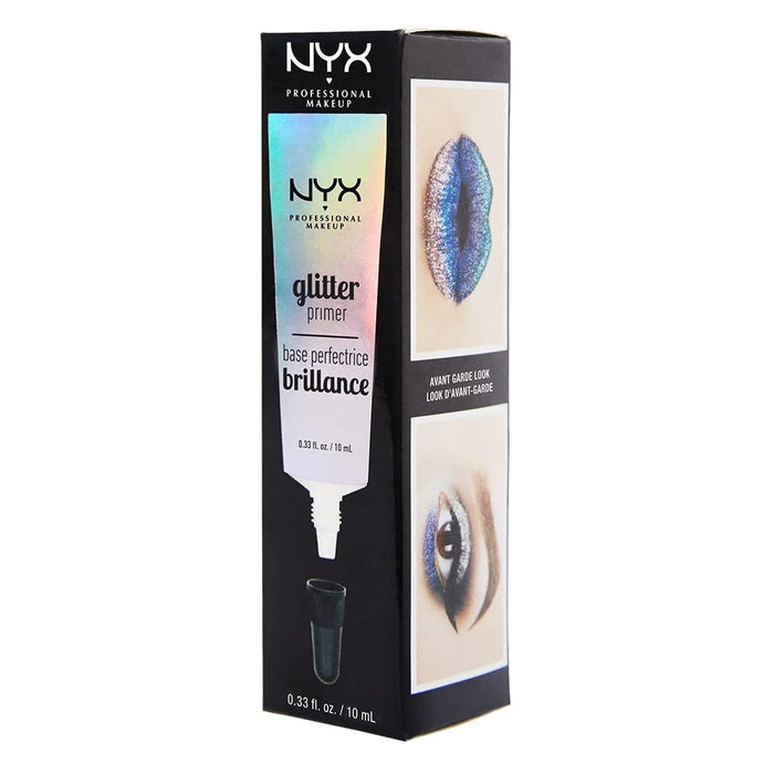 NYX Professional Makeup Glitter Primer klej, baza pod brokat ze składnikami antyoksydacyjnymi i pielęgnacyjnymi, nie wysusza skóry, 10 ml