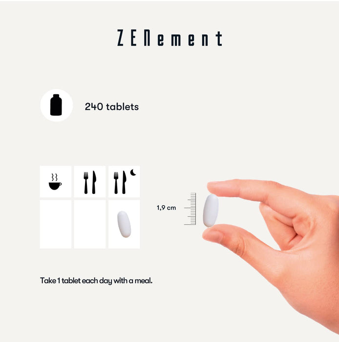 Magnez, 360 mg, 240 Tabletek | Wysoka wchłanialność jako cytrynian magnezu | Wegański | od Zenement