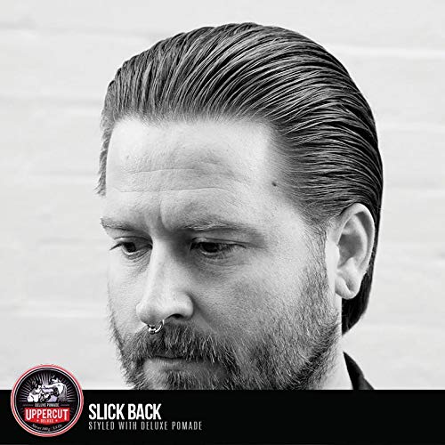 Uppercut Deluxe, Deluxe Pomade, Professional Water-Based Pomade For Men With A Strong Hold High Shine Finish, Easy to Wash Out, No Residue 100g