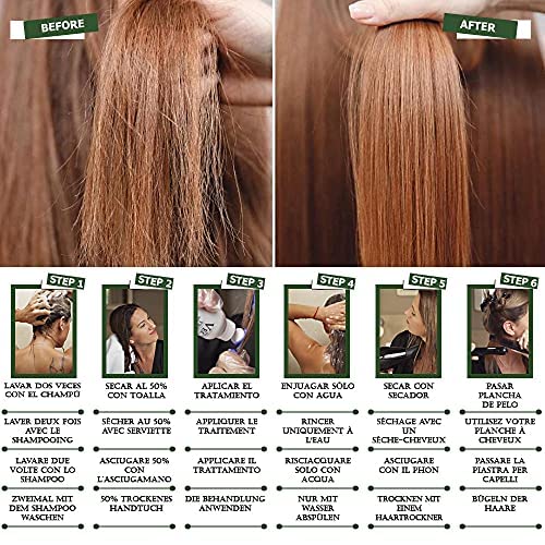 Vegan Brazilian Straightening Kit - Shampoo + Volume Reducer - Formaldehyde Free Silicone Free Moisturising Hair Treatment - Repairs and Reduces Frizz Up to 12 Weeks