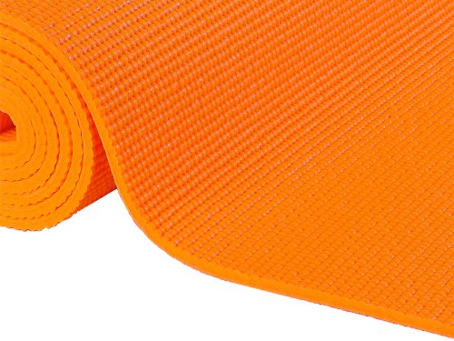 Chin Mudra Nietoksyczny komfortowy mata do jogi - 183cm x 61cm x 6mm - Orange Safran