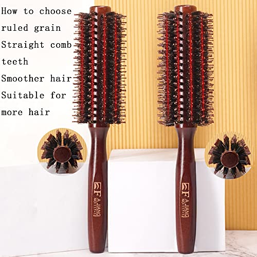 MMSSY Szczotka do suszarek do włosów,lokówka z okrągłą do z włosiem dzika masaż głowy pielęgnacja, do suszenia drewnianą beczką stylizacji prostowanie, loki