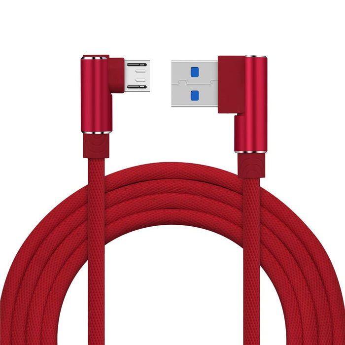 90 stopni kabel micro USB, 2 sztuki kabel USB 6,6 stopy USB 2,0 A-męski na mikro B, kabel do ładowania z systemem Android do Samsung Galaxy S6/S7/S4/S3, LG G4, Kindle, MP3