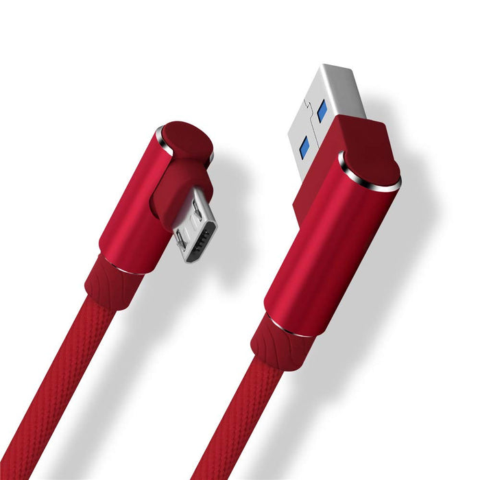 90 stopni kabel micro USB, 2 sztuki kabel USB 6,6 stopy USB 2,0 A-męski na mikro B, kabel do ładowania z systemem Android do Samsung Galaxy S6/S7/S4/S3, LG G4, Kindle, MP3