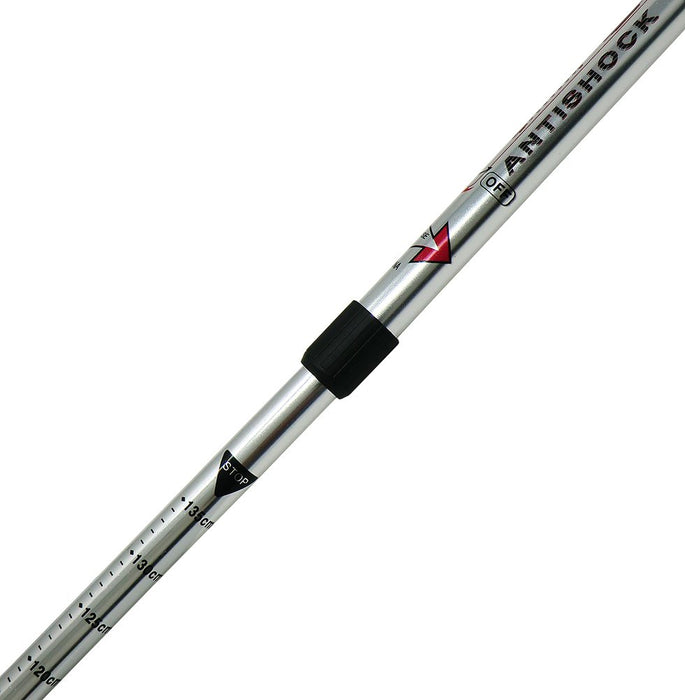 Para kijków trekkingowych Antishock Nordic Walking z korkow? r?czk? (nie korkow?) - regulowany rozmiar 138X65Cm (szary kolor)