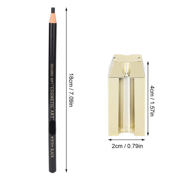 Sonew Zestaw Kolorów do Brwi 5 Sztuk Ołówek do Brwi + 4 w 1 Kaczy Dziób Temperówka do Makijażu Brwi Kosmetyczne Narzędzia do Kształtowania(Czarna kredka do brwi)