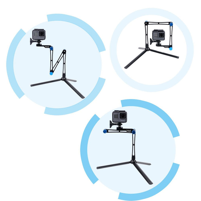 Smatree X1S aluminiowy składany maszt ze statywem do GoPro Hero Max, GoPro Fusion, GoPro Hero 2018, GoPro Hero 10/9/8/7/6/5/4/3/2/1, DJI Osmo Action i Logitech Webcam C925e C922x