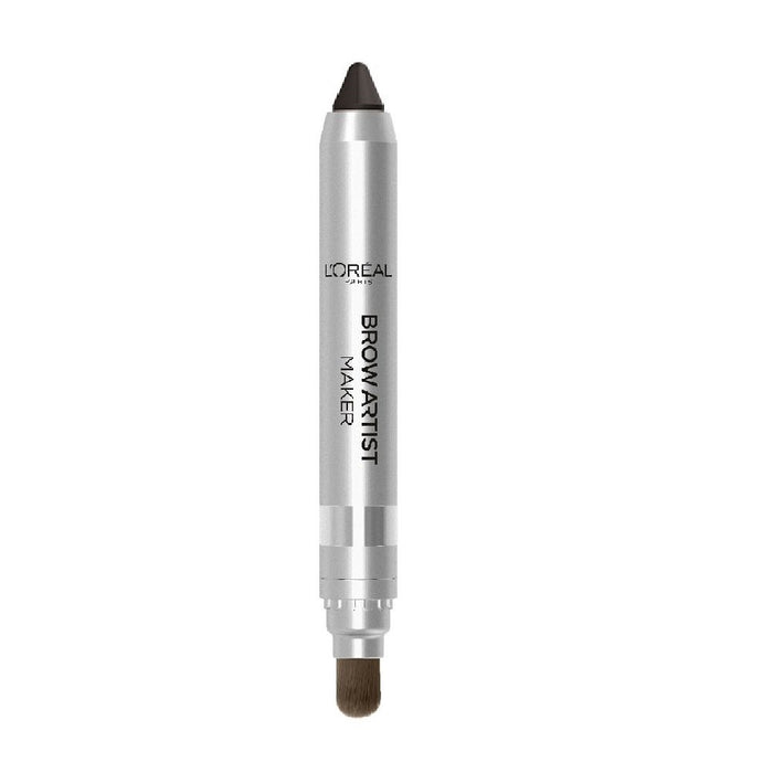 L'Oréal Paris Brow Artist Maker, 4 Dark Brunette – pisak do brwi z pędzelkiem i innowacyjną formułą Gel-to-Powder – do perfekcyjnie stylizowanych brwi o modnym wyglądzie hipp, 1 opakowanie (1 x 2 g)