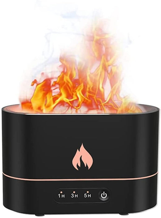 YUXUE Dyfuzor olejków eterycznych, nawilżacz do aromaterapii, 180 ml, symulacja płomienia, nawilżacz powietrza, dyfuzor aromatów, atomizer do domu, biura, klimatyzowana sypialnia, pokój spa
