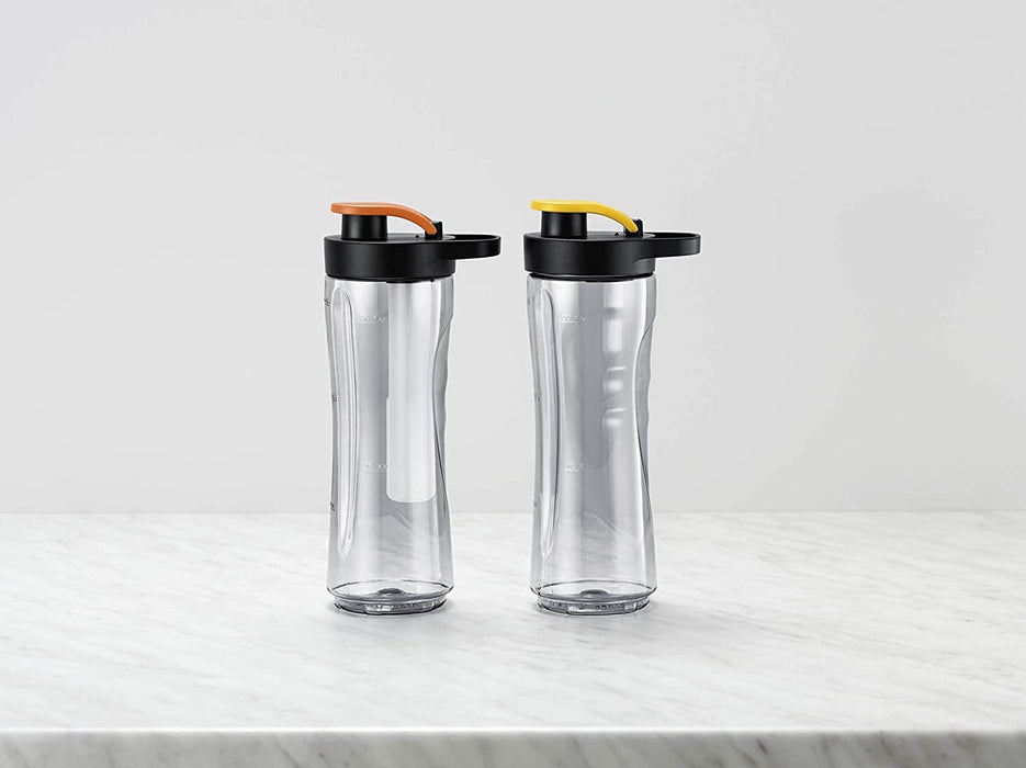 Electrolux blender sportowy 300W, Włącznik/wyłącznik, 4 ostrza ze stali nierdzewnej, Dwie 0,6 l butelki z wytrzymałego tworzywa Tritan, Bez BPA,ESB2500, Stal nierdzewna