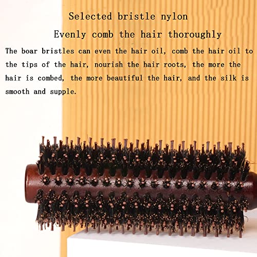 MMSSY Szczotka do suszarek do włosów,lokówka z okrągłą do z włosiem dzika masaż głowy pielęgnacja, do suszenia drewnianą beczką stylizacji prostowanie, loki