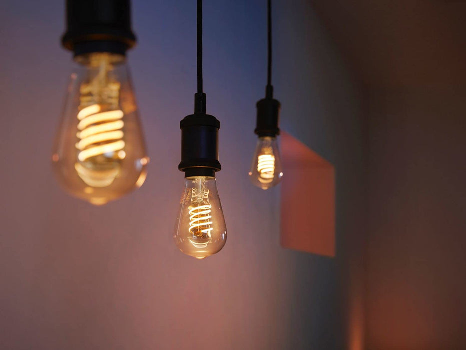 Philips Hue Filament White Ambiance Inteligentna żarówka LED E27 7W ST64, retro żarówka Edisona, ciepłe białe światło, możliwość przyciemniania