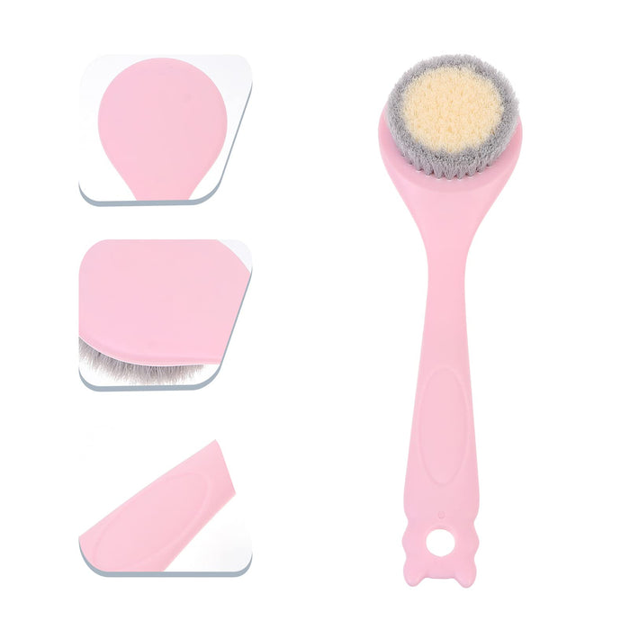HEALLILY Do Kąpieli Szczotka Do Ciała Z Miękkie Włosie Długa Rączka Prysznicowa Szczotka Do Powrót Scrubber Delikatny Peeling Dla Mokro I Sucho Szczotkowania (Różowy)