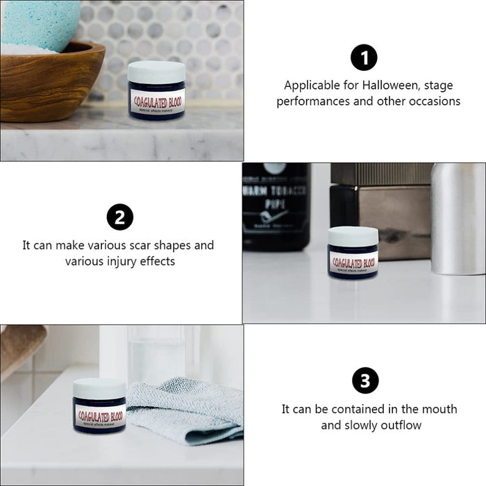 Beaupretty 2 Sztuk 20G Fałszywy Makijaż Krwi Skoagulowanej Krwi Efekt Krwi Udawać Że Kostium Halloween Dla Farb Do Malowania Twarzy Blizny Rany Ubierz Cosplay
