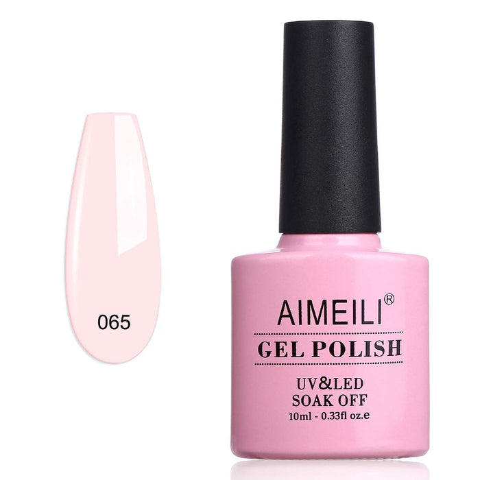 AIMEILI Lakier żelowy UV LED odklejany żel lakier do paznokci różowy żel Nail Polish - Pink Nude (065) 10 ml