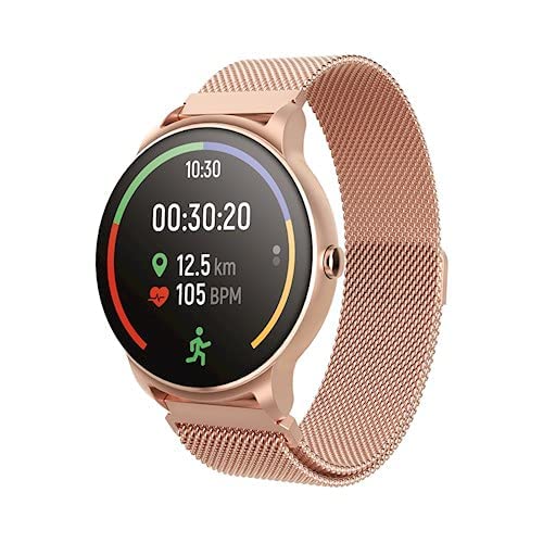 Forever smartwatch ForeVive 2 SB-330 inteligentny zegarek, dwie bransoletki, wodoodporność IP68, monitor aktywności, powiadomienia, menu j. polski (Różowe złoto)