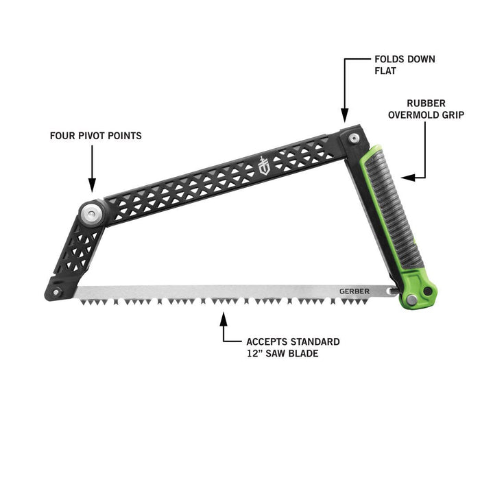 Gerber Freescape Camp Outdoor składana piła łukowa dostępna w kolorze czarnym