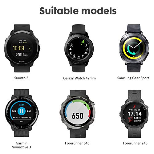 NotoCity do Garmin Vivoactive 3 pasek / Galaxy Watch Active Strap / Active 2/Garmin Venu/Gear Sport/Galaxy Watch 42 mm, 20 mm silikonowy zamiennik paska do zegarka