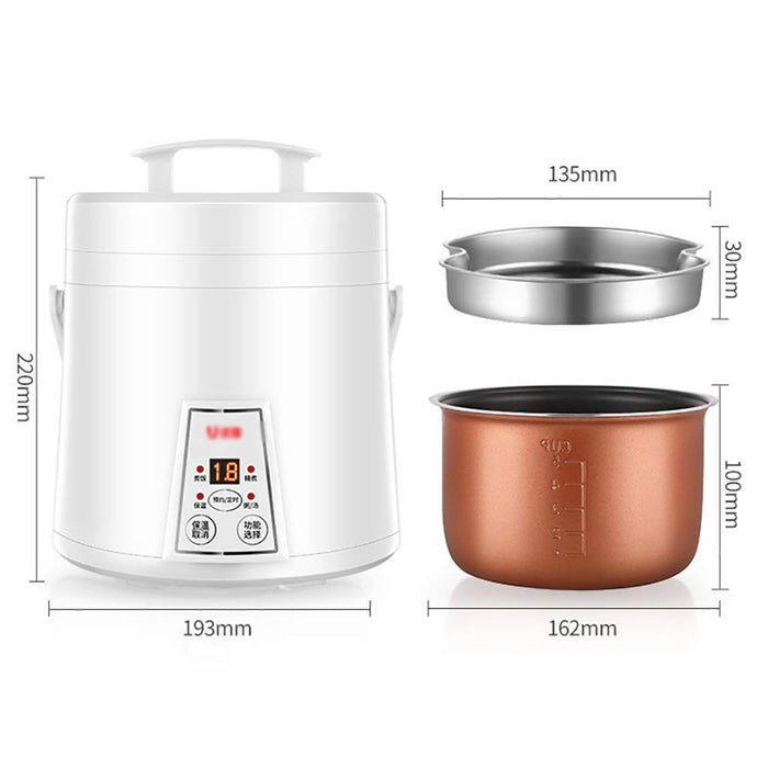 kuchenka elektryczna Rice Cooker (1.6liters / 300W / 220V) Dom Inteligentny izolacji Wielofunkcyjny Jakość Wewnętrzna Pot Łyżka Parowar i miarki Mini Akademik Małe AGD może pomieścić do 3 P