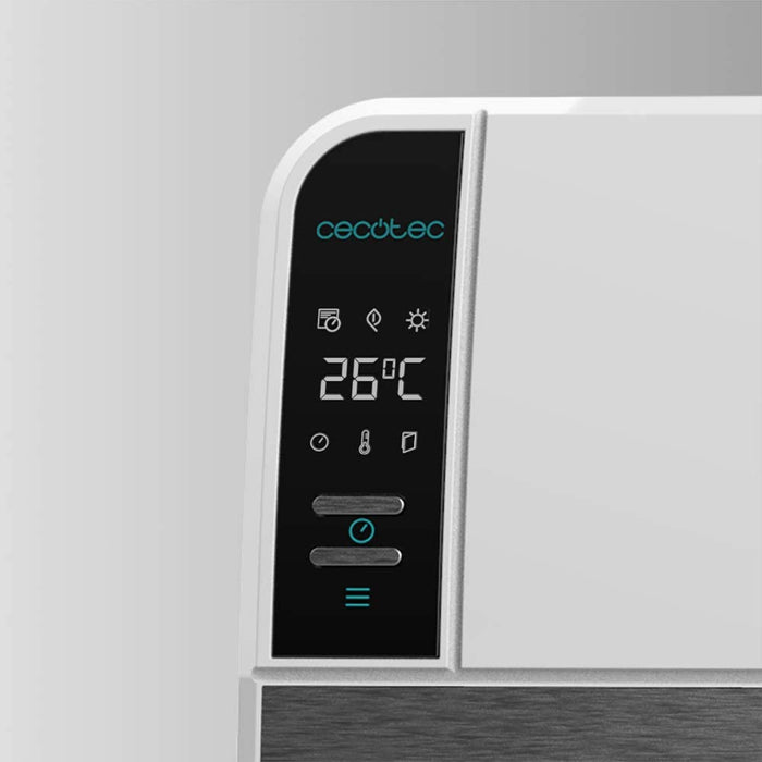 Cecotec Ceramiczny grzejnik ścienny ReadyWarm 5250 Swing Box Ceramic. 2000 W, ekran LED, timer i pilot zdalnego sterowania, ochrona przed przegrzaniem, system Overprotect, wskaźnik pracy, 20 m2