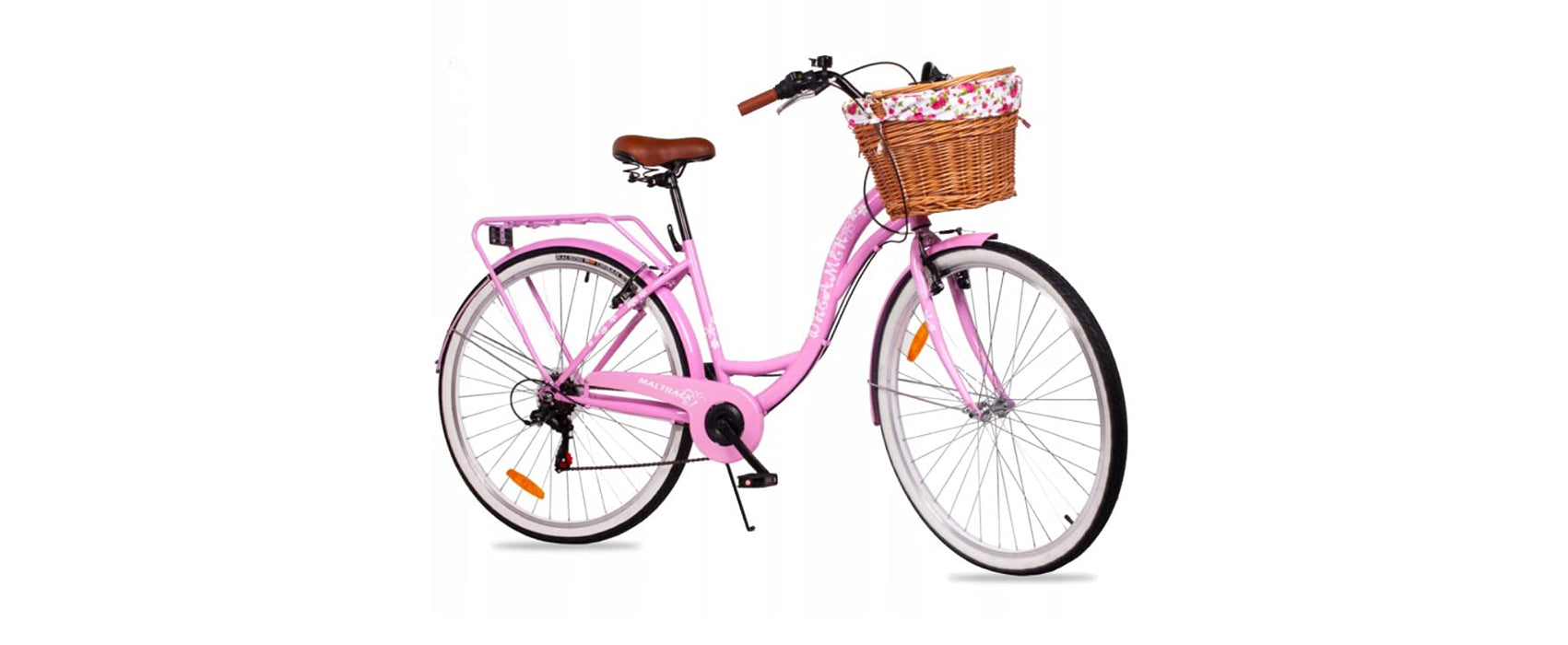 BDW 28 cali damski rower miejski, dla dziewcząt i dziewcząt, 6 biegów, kosz Kostelnos