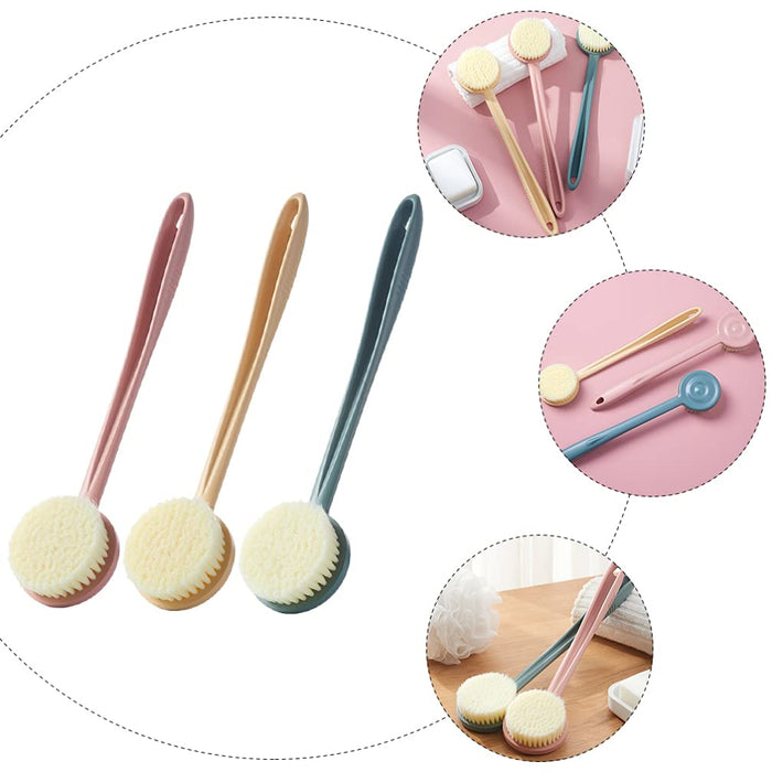 HEALLILY 3 Sztuk Prysznic Szczotka Do Ciała Scrubber Złuszczający Szczotka Długi Uchwyt Z Powrotem Do Szorowania Ciała Exfoliator Do Kąpieli Do Mycia Prysznicem Szczotkowanie