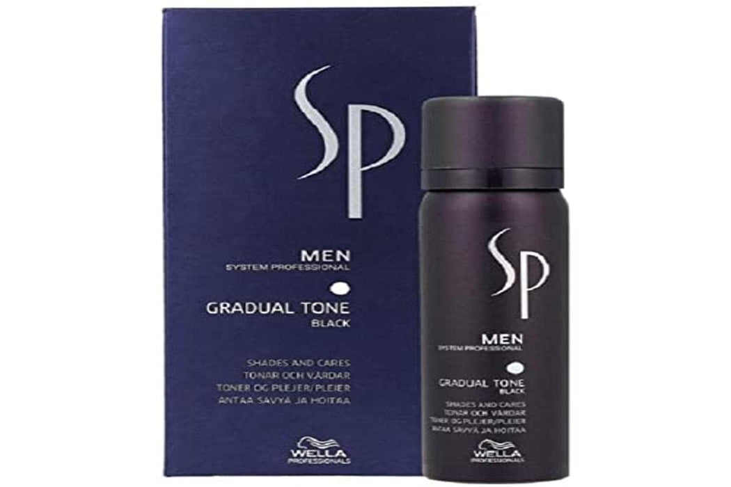Wella SP Men Gradual Tone Black Zestaw maskujący siwiznę włosów dla mężczyzn, 60 ml + szampon, 30 ml +szczotka