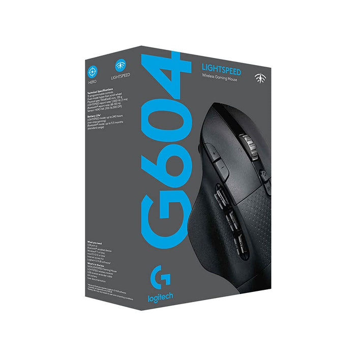 Logitech G604 Lightspeed Wireless Gaming Mouse, Mysz Do Grania, Technologia Lightspeed, Bezprzewodowa, Pc/Mac - Czarny,910-005649