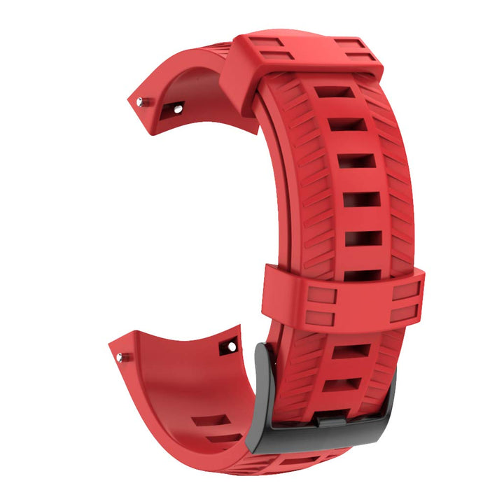 BarRan SUUNTO 9/Suunto 9 paski baro, 24 mm szybkoschnący miękki silikonowy pasek zastępczy do SUUNTO 9/Spartan Sport Wrist HR baro-czerwony