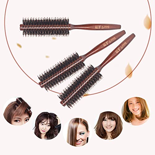 MMSSY Szczotka do suszarek do włosów,lokówka z okrągłą do z włosiem dzika masaż głowy pielęgnacja, do suszenia drewnianą beczką stylizacji prostowanie, loki