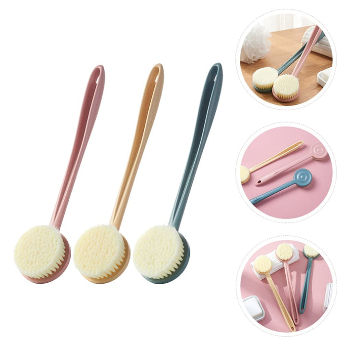 HEALLILY 3 Sztuk Prysznic Szczotka Do Ciała Scrubber Złuszczający Szczotka Długi Uchwyt Z Powrotem Do Szorowania Ciała Exfoliator Do Kąpieli Do Mycia Prysznicem Szczotkowanie