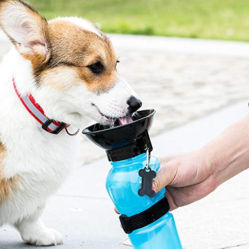 Retoo Butelka do picia dla psa, w podróży, 500 ml, przenośna butelka na wodę dla zwierząt domowych, dozownik wody na spacery na świeżym powietrzu, wędrówki, miętowa zieleń, miska do picia, butelka na wodę