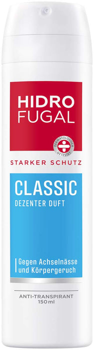 Hidrofugal Klasyczny spray (150 ml), silna ochrona antyperspirant o subtelnym zapachu, dezodorant w sprayu zapewnia niezawodną ochronę bez alkoholu etylowego