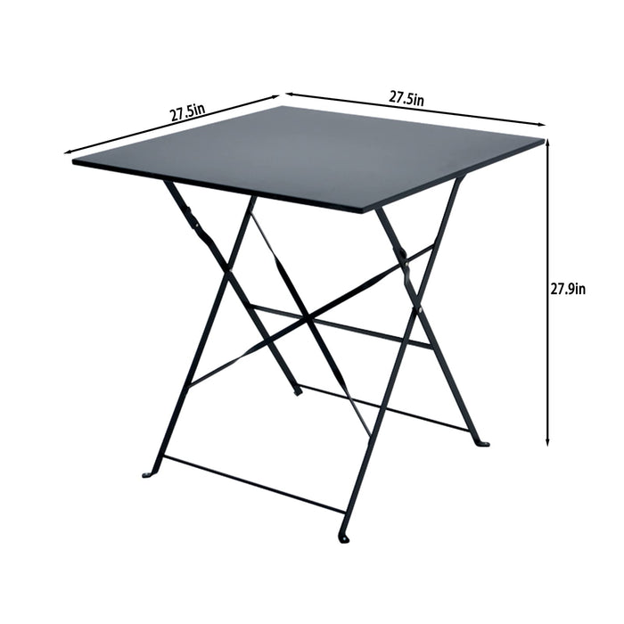 SHAOO Przenośny składany stół tarasowy, metalowy składany stolik pomocniczy, wielofunkcyjny składany stolik boczny, mocny żelazny uchwyt, szybkie składanie i łatwe przechowywanie, bardzo nadaje się do podwórka/ganku przedniego/tarasu.