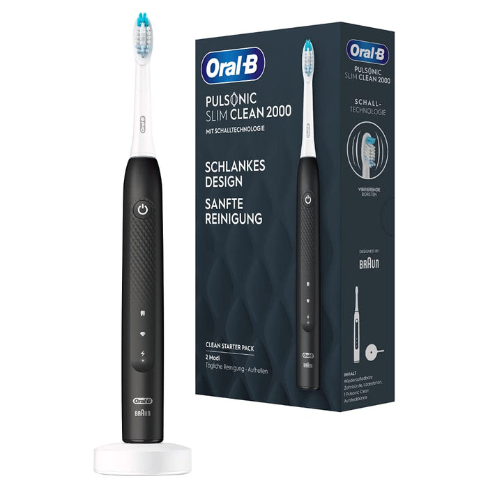Oral-B Oral-B Pulsonic Slim Clean 2000 Elektryczna Szczoteczka do Zębów, Czarny/Biały