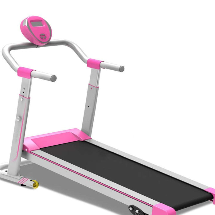 ChengBeautiful Bieżnia spacerowa składana bieżnia maszyna do biegania idealna do użytku domowego składana maszyna do biegania (kolor: Różowy, rozmiar: 122 x 62 x 124 cm)