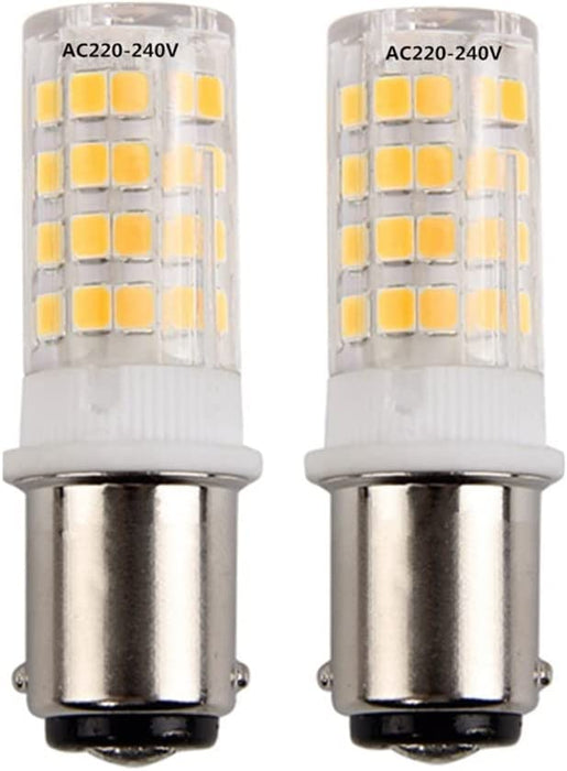 Ba15d żarówka LED do maszyny do szycia żarówka bagnetowa, AC220-240 V, ciepła biel, 3000 K, zamiennik halogenu 35 W, do maszyny do szycia (2 sztuki)