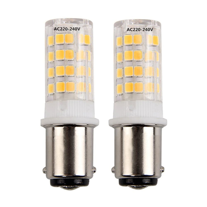 Ba15d żarówka LED do maszyny do szycia żarówka bagnetowa, AC220-240 V, ciepła biel, 3000 K, zamiennik halogenu 35 W, do maszyny do szycia (2 sztuki)