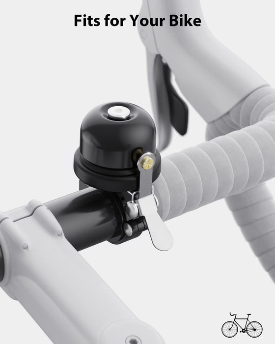 Stouchi Dzwonek rowerowy Apple AirTag,Średnica 22mm-25mm Antykradzieżowy Ukryty dzwonku Wodoodporny klasyczny mosiężny dzwonek rowerowy Głośny,wyraźny dźwięk,akcesoriami do rowerów górskich/szosowym