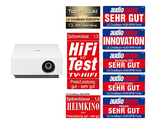 LG Projektor CineBeam Laser 4K HU810PW do kina domowego Smart - UHD (3840 x 2160), 8,3 mega pikseli, do 300 cali, 2700 lumenów, WebOS 5.0, Airplay, Miracast, Bluetooth