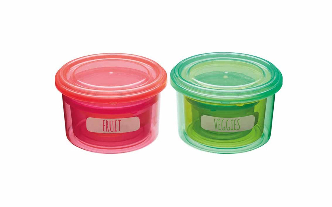 KitchenCraft Zestaw Pojemników na Żywność Healthy Eating, Porcjowanie Jedzenia, 7 Sztuk – Wielokolorowe