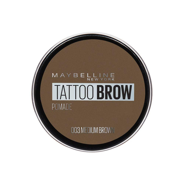 Maybelline New York Tattoo Brow wodoodporna pomada do brwi z podwójnym aplikatorem, intensywna pigmentacja, 03 Medium Brown, 3,5 ml