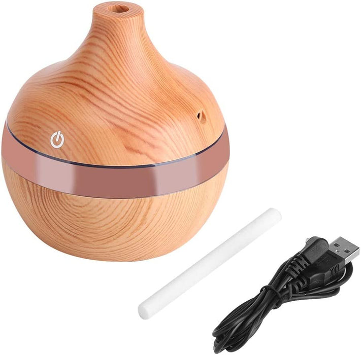 Regun Nawilżacz, 300 ml USB LED Dotykowy nawilżacz powietrza z drewna Ziarna Oczyszczacz Dyfuzor oleju