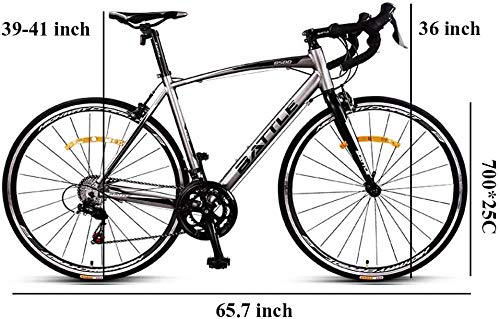 GJZM Rower szosowy dla dorosłych mężczyzn 16-biegowy rower szosowy 700 * 25 C koła lekka aluminiowa rama rower miejski dojeżdżający do pracy na drogach lub w szlakach terenowych
