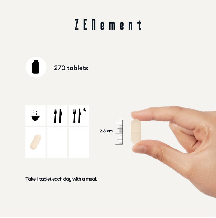 Witamina C Defence, z 1000 mg witaminy C + bioflawonoidy i cynk, 270 Tabletek | Wspiera układ odpornościowy i zmniejsza zmęczenie | Wegańska, bez dodatków, bez GMO, bez alergenów | od Zenement