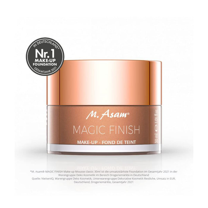 M. Asam Magic Finish Make Up Mousse (30 ml), podkład 4 w 1, makijaż, puder i korektor, naturalny i lekki podkład do każdego rodzaju skóry i codziennej pielęgnacji