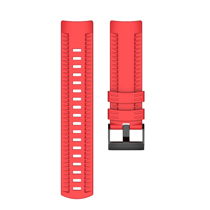 BarRan SUUNTO 9/Suunto 9 paski baro, 24 mm szybkoschnący miękki silikonowy pasek zastępczy do SUUNTO 9/Spartan Sport Wrist HR baro-czerwony