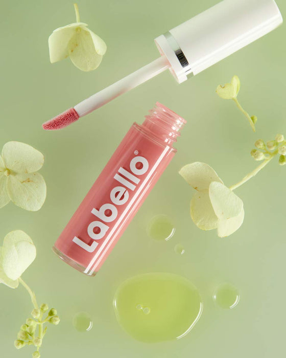 Labello Pielęgnujący błyszczyk do ust (5,5 ml) do naturalnie błyszczących ust, nawilżający olejek do ust bez olejów mineralnych, pielęgnacja ust z naturalnymi olejkami