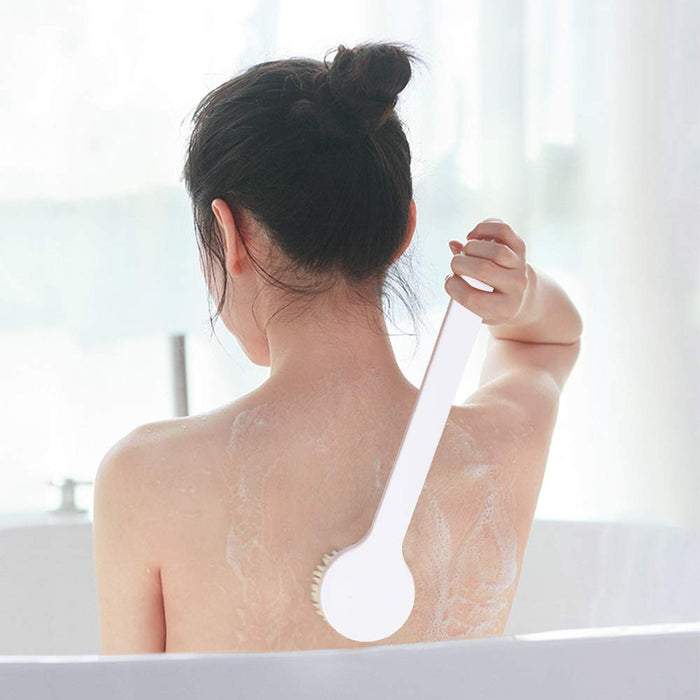 Ithyes Szczotka do ciała na sucho szczotka do kąpieli pod prysznic długi uchwyt delikatny peeling do skóry pleców peeling poprawia krążenie krwi leczenie cellulitem