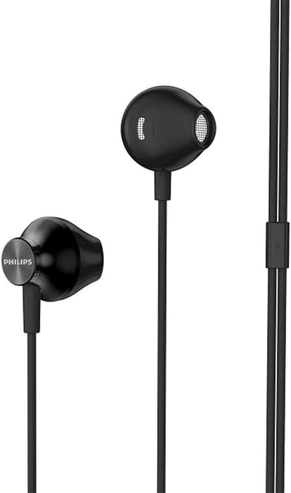 Philips Słuchawki douszne UE100BK/00 z ulepszoną mocą basową (przetworniki neodymowe 14,2 mm, ergonomiczne wzornictwo, kabel 1 m), czarne – model 2020/2021